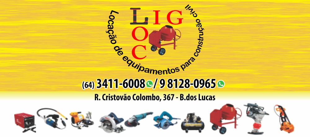 banner LIG LOC LOCAÇÃO DE EQUIPAMENTOS
