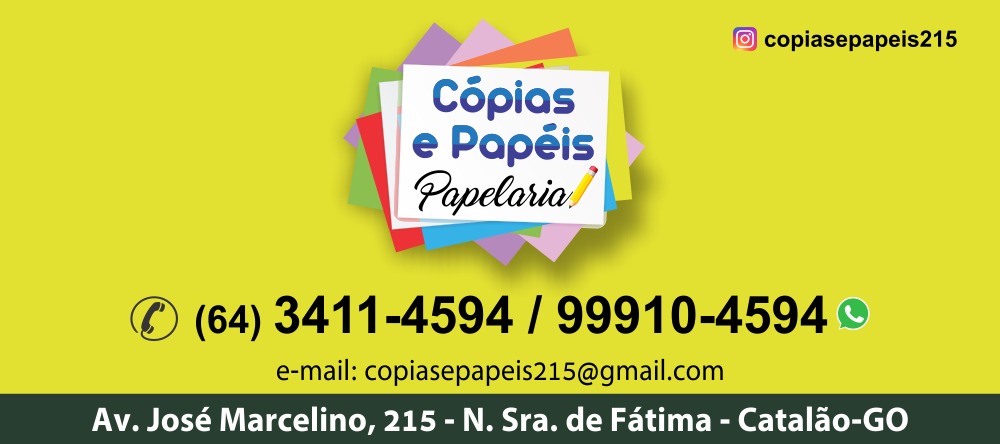 banner CÓPIAS E PAPÉIS PAPELARIA 