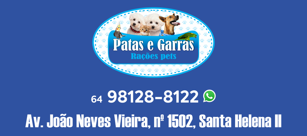 banner PATAS E GARRAS RAÇÕES PETS